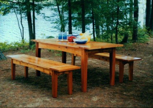 traditional picnic table can be difficult at times to get in and out ...