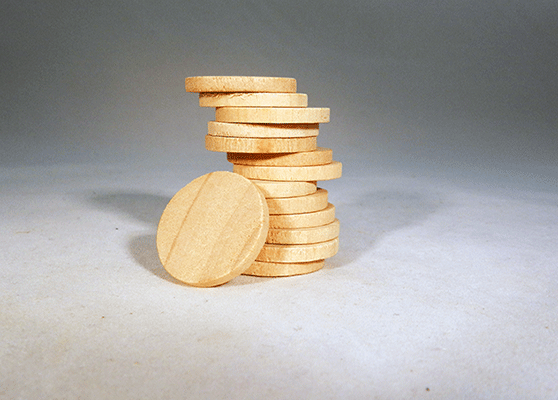 Wooden Disc 1 X 1/8 (Per Bag of 100)