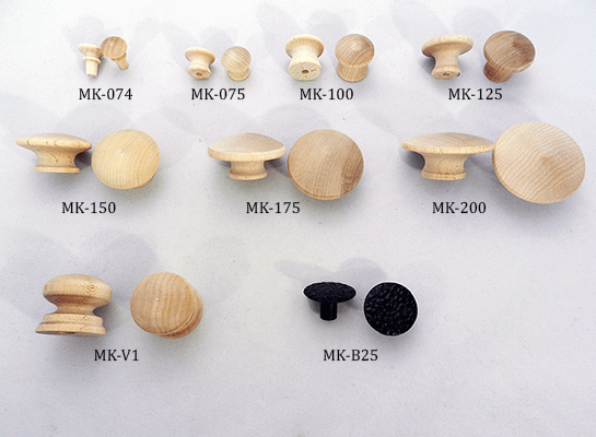 Round Wood Drawer Pulls Mushroom Knob 1-1/2" Unfinished Cabinet Handles Hardware