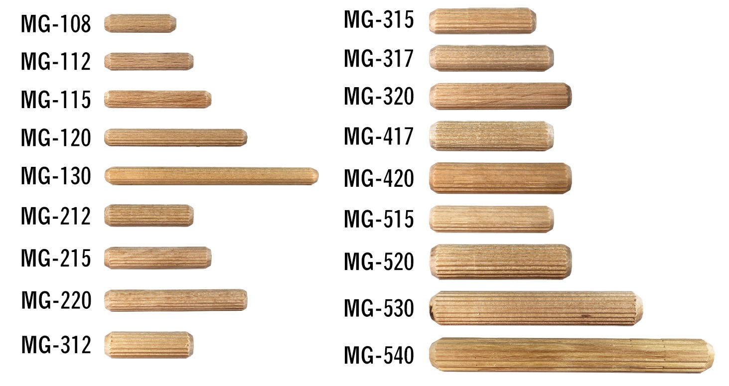 Excel Hardwood Dowel Pins in 1/4”, 3/8”, or 1/2”