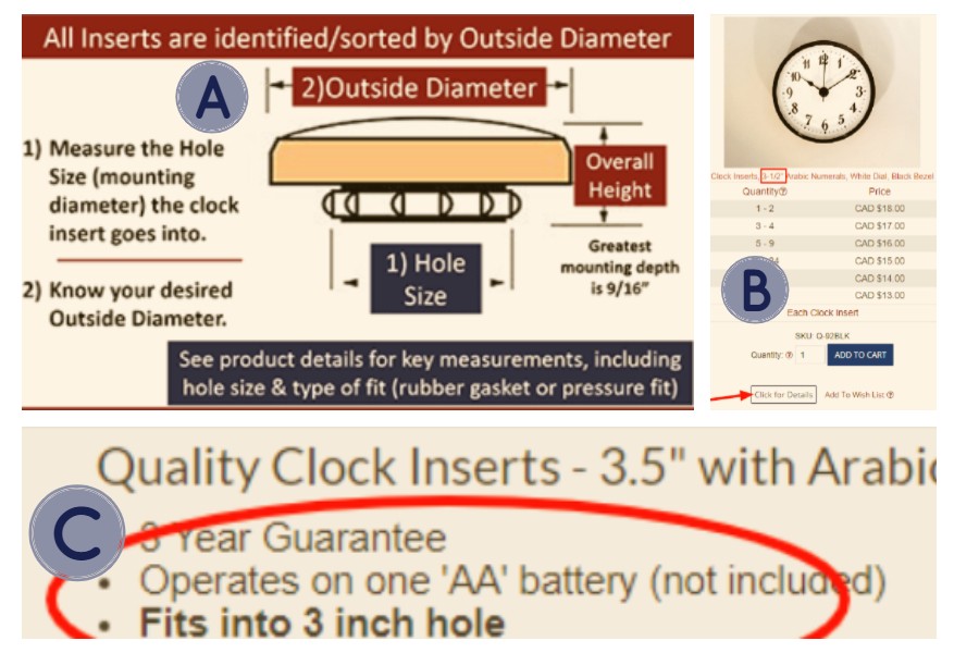 How to choose the right size clock movements and hands Bear Woods Supply