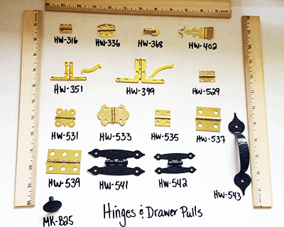 Shop craft hinges, box hinges, brass-plated | Bear Woods Supply