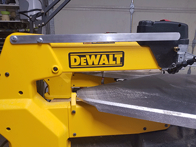 Scroll saw arm lifter for dewalt down position