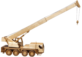 wooden crane truck