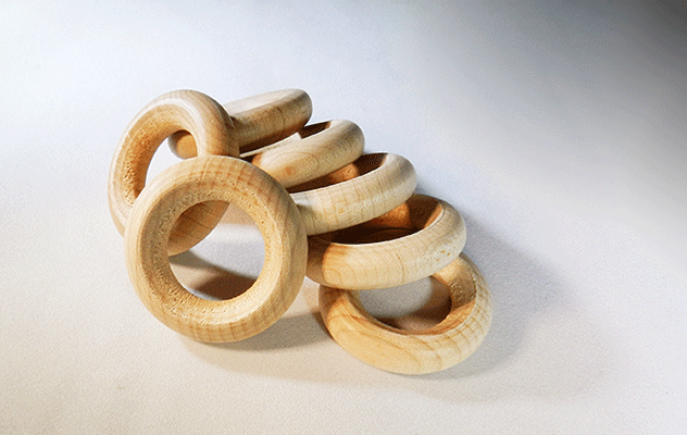 2-1/2 Unfinished Wooden Ring, 1/2 Thick