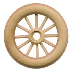 spoked wooden wheel with axle peg