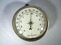 Gold Bezel Ivory Face Thermometer