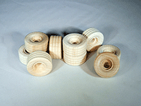 Treaded Wood Wheels 1 inch | Bear Wood Supply