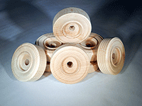 Wooden treaded wheels for models