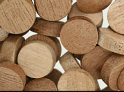 wood plugs, mahogany side grain