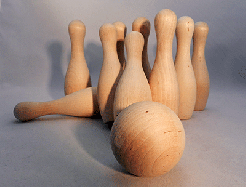 Wooden bowling pins and game craft ideas