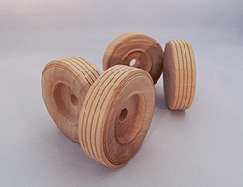 Treaded Wood Wheels 2-1/2 inch | Bear Wood Supply