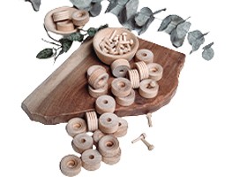 Wood craft supplies, wood balls and blocks