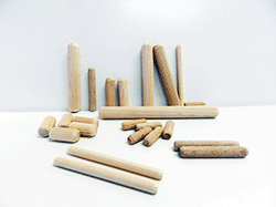 Buy wood dowel pins, metric size fluted dowels | Bear Woods Canada