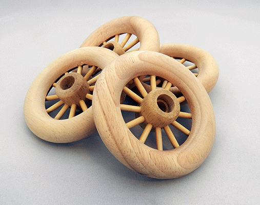 Wooden Spoked Wheels 3-1/2 inch | Bear Wood Supply